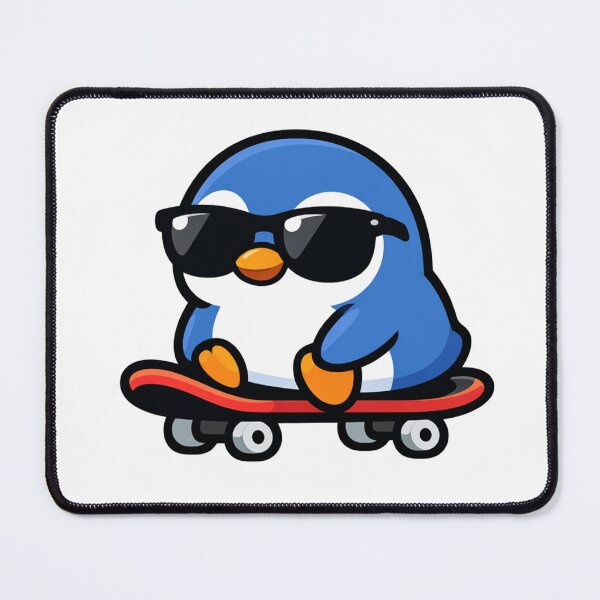 Item preview, Cool Penguin Skateboarding Sunglasses Cartoon Cute Animal Skater designed and sold by Owcomm.