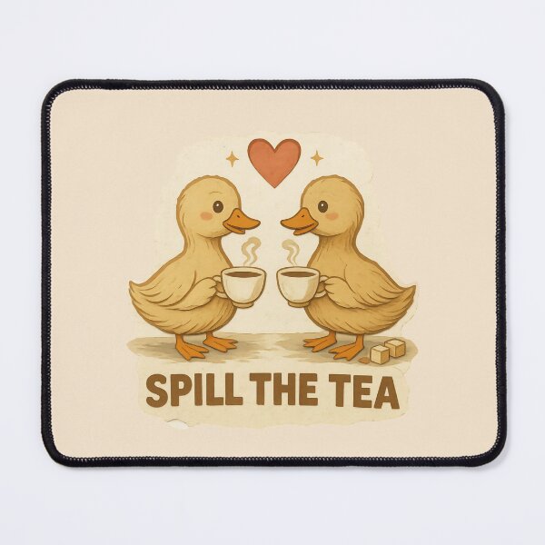 Item preview, Spill The Tea Ducks Sticker | Cute Duck Coffee Lovers Design | Funny Gossip Duckling Art designed and sold by The Sandy Design Store.