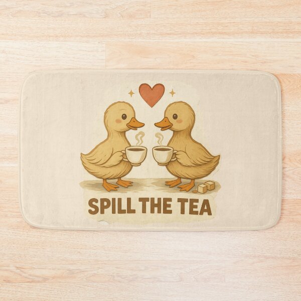 Item preview, Spill The Tea Ducks Sticker | Cute Duck Coffee Lovers Design | Funny Gossip Duckling Art designed and sold by The Sandy Design Store.