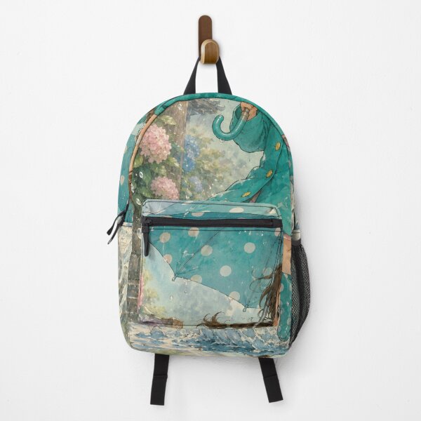 Item preview, Cute Rainy Day Girl with Umbrella | Kawaii Watercolor Sticker designed and sold by LevelUpReads.