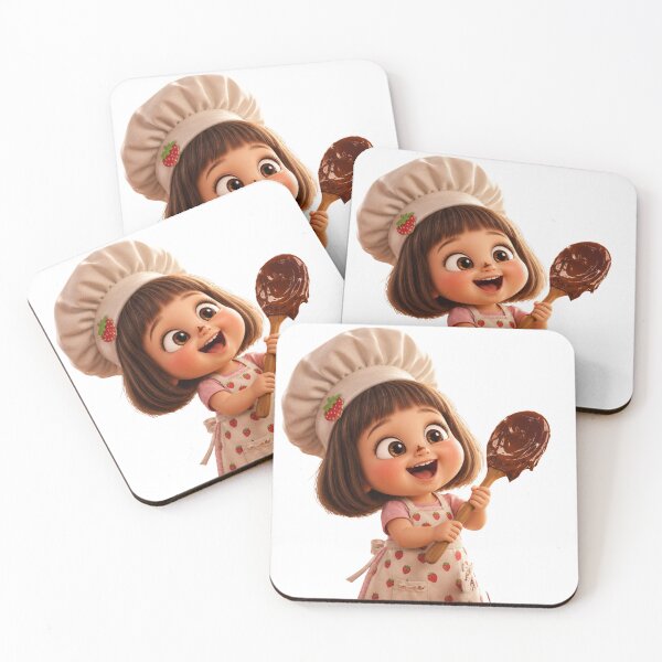 Item preview, Cute Baker Girl Holding Chocolate Spoon | Kawaii Chef Sticker designed and sold by LevelUpReads.