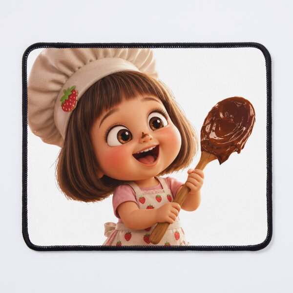 Item preview, Cute Baker Girl Holding Chocolate Spoon | Kawaii Chef Sticker designed and sold by LevelUpReads.
