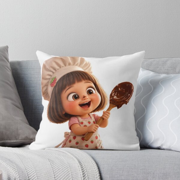 Item preview, Cute Baker Girl Holding Chocolate Spoon | Kawaii Chef Sticker designed and sold by LevelUpReads.