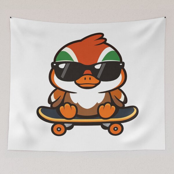 Item preview, Cool Skateboarding Duck with Sunglasses Cute Cartoon Bird Mascot designed and sold by Owcomm.