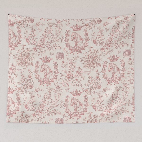 Item preview, Classy Elegant Vintage Pink Horse Equestrian Floral Toile designed and sold by tanjica.