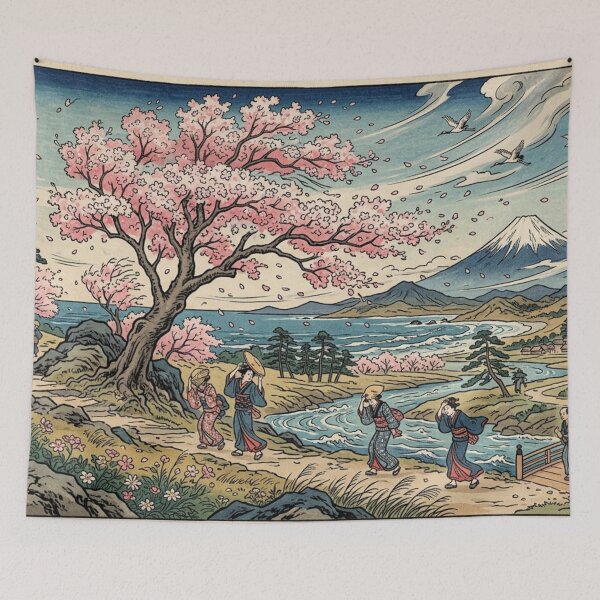 Item preview, Cherry blossom landscape designed and sold by The King's general goods.