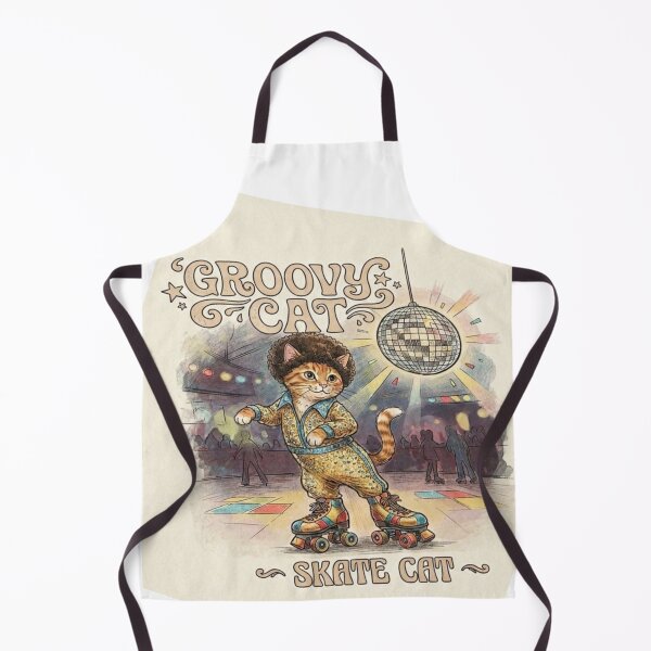 Item preview, Funny Roller Skating Cat Gift Retro Disco Cat 70s Vintage Cat Lover Shirt Groovy Cat Sticker designed and sold by Dev Mode.