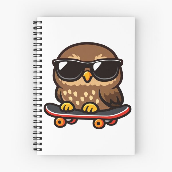 Item preview, Cool Owl on Skateboard Wearing Sunglasses Cute Cartoon Kawaii designed and sold by Owcomm.