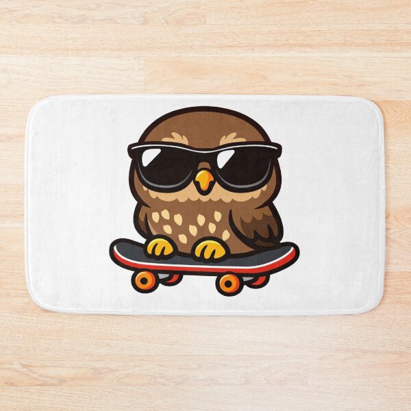 Item preview, Cool Owl on Skateboard Wearing Sunglasses Cute Cartoon Kawaii designed and sold by Owcomm.