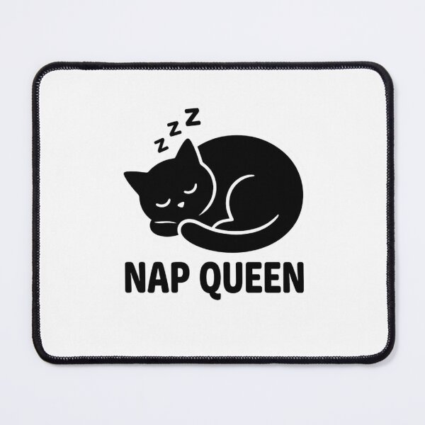 Item preview, Nap Queen Sleeping Black Cat Line Art designed and sold by GiggleInkTees.