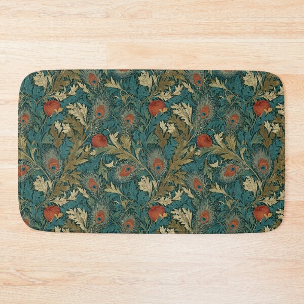 Item preview, Vintage Floral and Peacock Feathers - Victorian Arts and Crafts Art Print designed and sold by BestVarieties.