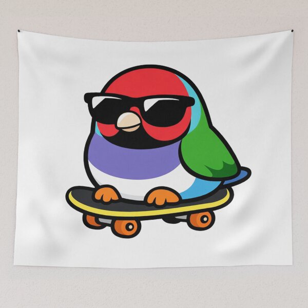 Item preview, Cool Skateboarding Lovebird Parrot with Sunglasses Cartoon designed and sold by Owcomm.