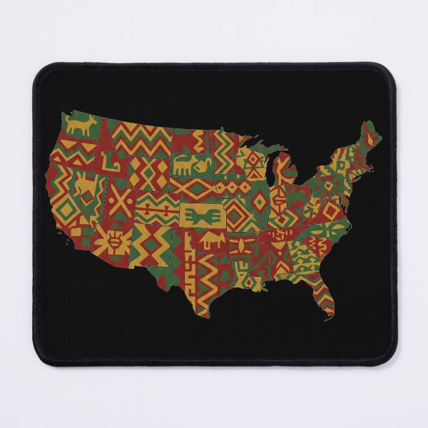 Item preview, Pan African Pattern USA Map Juneteenth Heritage designed and sold by TeNovaStudio.
