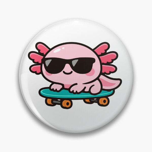 Item preview, Cool Axolotl Riding Skateboard Cute Kawaii Pink Axolotl with Sunglasses designed and sold by Owcomm.