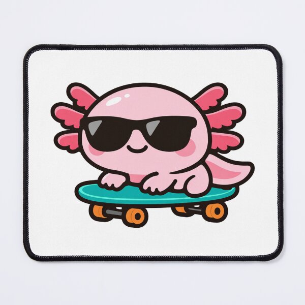 Item preview, Cool Axolotl Riding Skateboard Cute Kawaii Pink Axolotl with Sunglasses designed and sold by Owcomm.