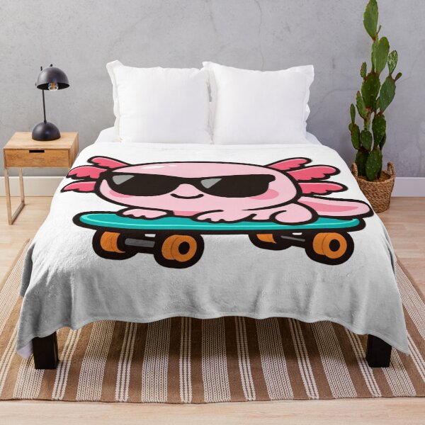Item preview, Cool Axolotl Riding Skateboard Cute Kawaii Pink Axolotl with Sunglasses designed and sold by Owcomm.