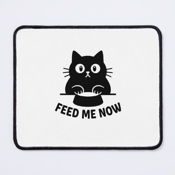 Item preview, Feed Me Now Hungry Black Cat Bowl Art designed and sold by GiggleInkTees.