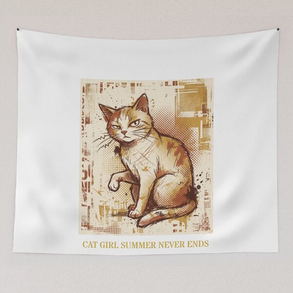 Item preview, Cat Girl Summer Never Ends  designed and sold by The Quiet Thicket.