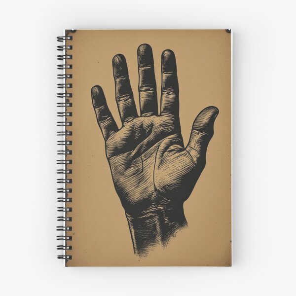 Item preview, Vintage Ink Handprint Distressed Poster | Dark Academia Palm Art designed and sold by Resolution Retro.