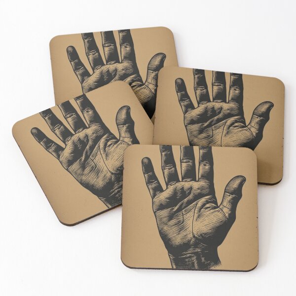 Item preview, Vintage Ink Handprint Distressed Poster | Dark Academia Palm Art designed and sold by Resolution Retro.