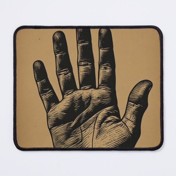 Item preview, Vintage Ink Handprint Distressed Poster | Dark Academia Palm Art designed and sold by Resolution Retro.