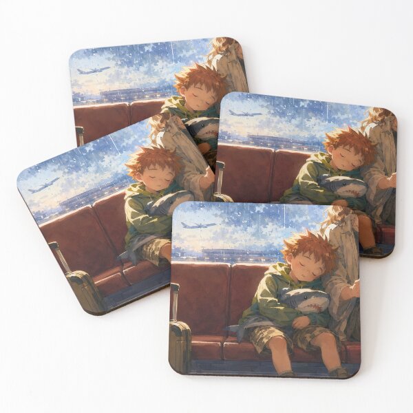 Item preview, Young Boy Napping at Airport Departure Lounge designed and sold by Moondigger Merch.