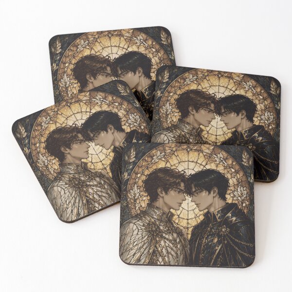 Item preview, Golden Devotion: Elegant Stained Glass Men Portrait designed and sold by Soluna Studio.