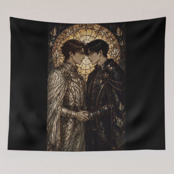 Item preview, Golden Devotion: Elegant Stained Glass Men Portrait designed and sold by Soluna Studio.