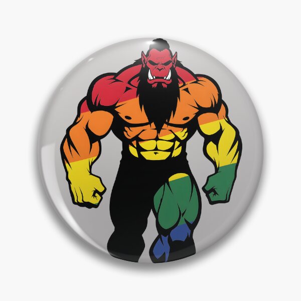 Item preview, Muscular Orc Bara LGBTQ Pride Logo designed and sold by BlueBullBazaar.