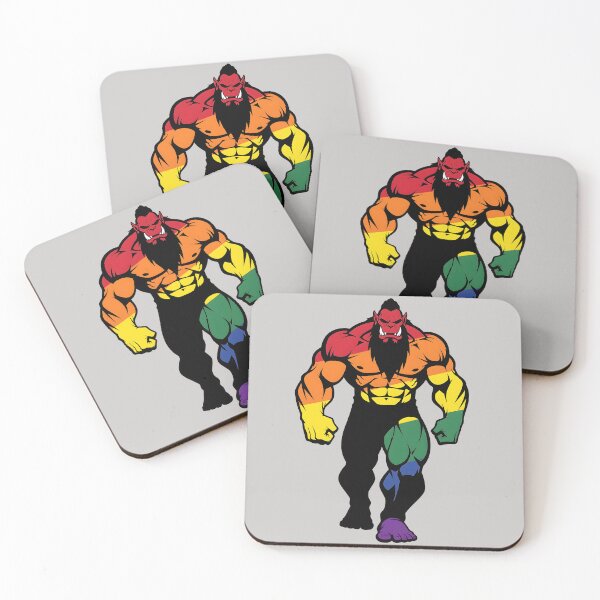 Item preview, Muscular Orc Bara LGBTQ Pride Logo designed and sold by BlueBullBazaar.