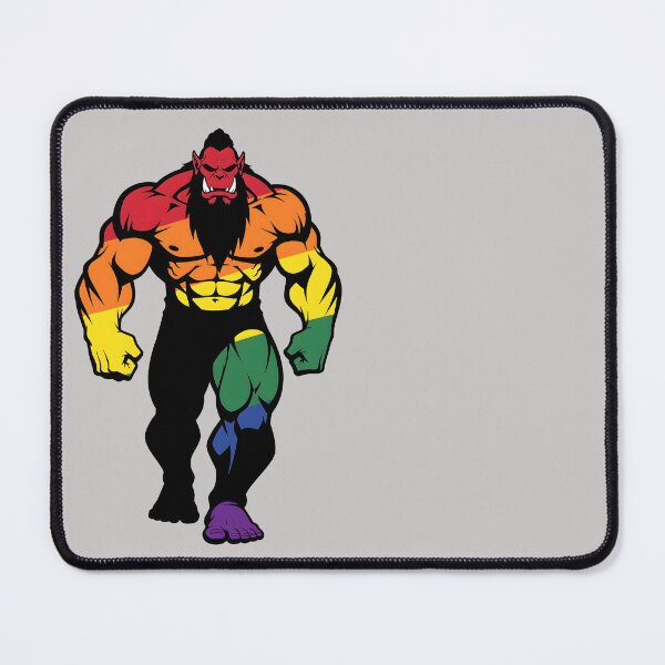 Item preview, Muscular Orc Bara LGBTQ Pride Logo designed and sold by BlueBullBazaar.