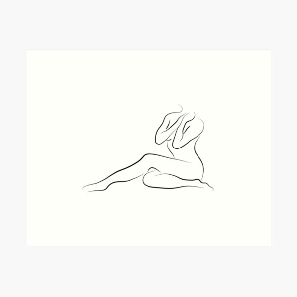 Item preview, A Naked Line Drawing Of A Woman - Anna In The Afternoon designed and sold by Melody Watson.