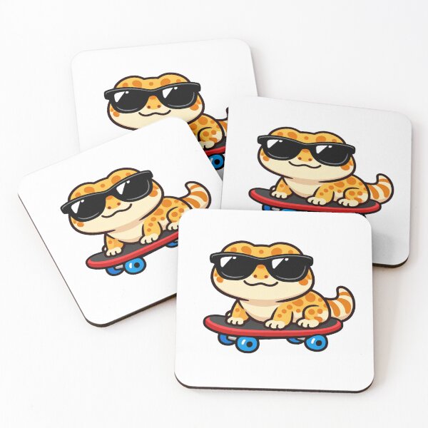 Item preview, Skating Gecko Wearing Sunglasses Cute Reptile designed and sold by Owcomm.