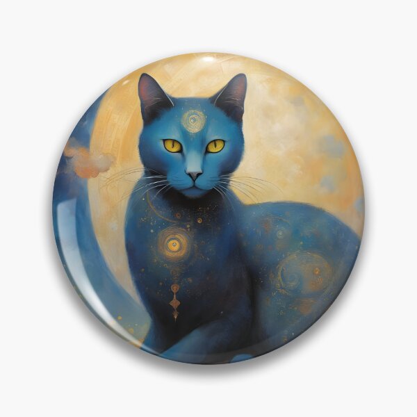 Item preview, Cosmic Cat Under a Glowing Moon designed and sold by Shelley Loewnau-Jones Studio.