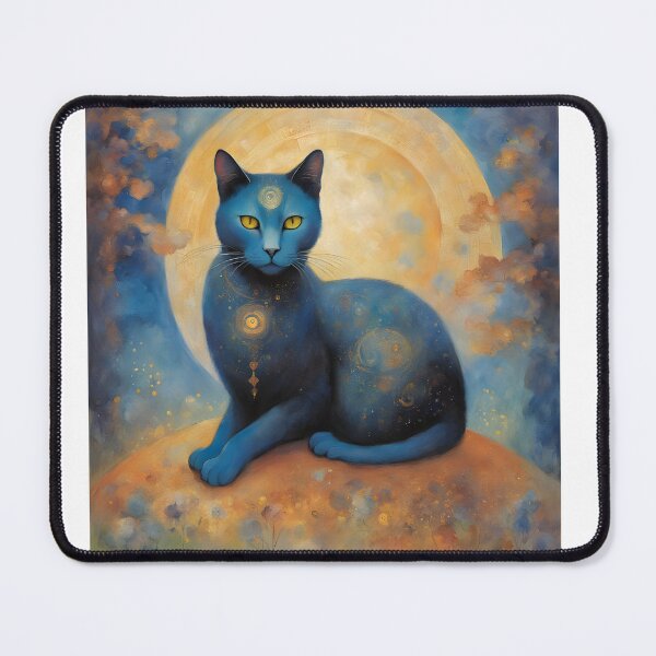 Item preview, Cosmic Cat Under a Glowing Moon designed and sold by Shelley Loewnau-Jones Studio.