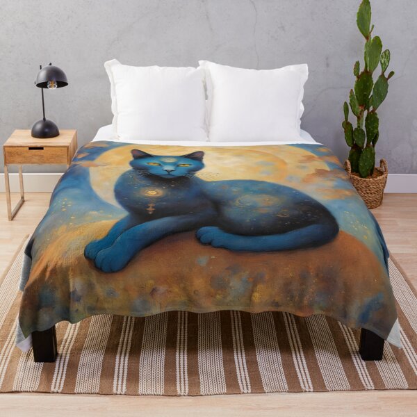 Item preview, Cosmic Cat Under a Glowing Moon designed and sold by Shelley Loewnau-Jones Studio.