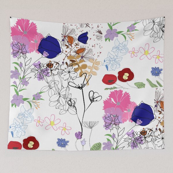 Item preview, Colorful Wildflower Garden Aesthetic Botanical Illustration designed and sold by altanduranstudio.