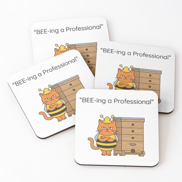 Item preview, Funny Bee Cat Gift BEE-ing a Professional Cute Cat Lover  Beekeeper Humor Cat Sticker designed and sold by Dev Mode.