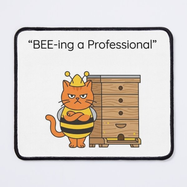 Item preview, Funny Bee Cat Gift BEE-ing a Professional Cute Cat Lover  Beekeeper Humor Cat Sticker designed and sold by Dev Mode.