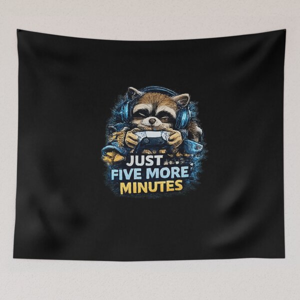 Item preview, Just Five More Minutes – Raccoon Gamer designed and sold by Hobby-up.