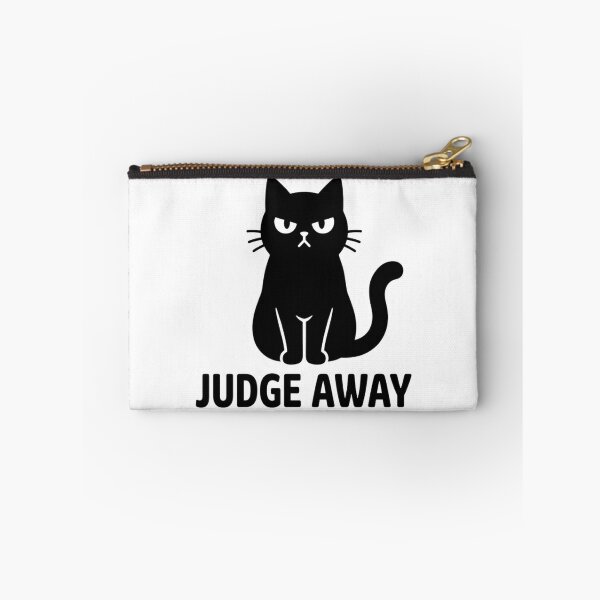 Item preview, Judge Away Grumpy Judging Black Cat designed and sold by GiggleInkTees.