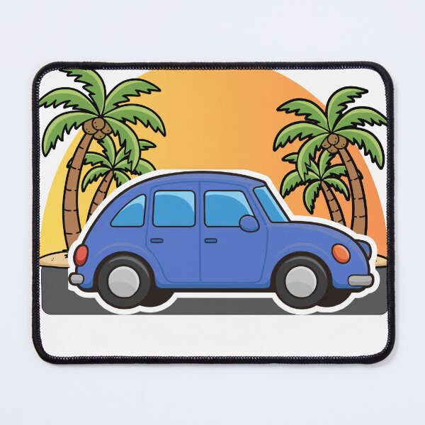Item preview, Retro Blue Car Tropical Sunset Sticker designed and sold by simranart111.