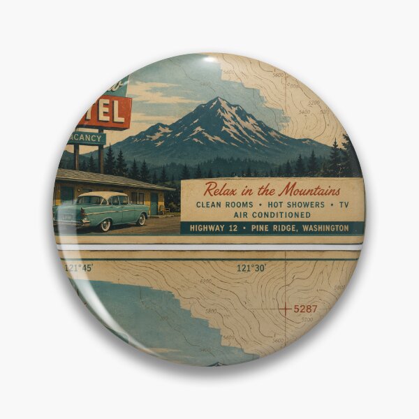Item preview, Relax in the Mountains - Vintage Washington Travel Art designed and sold by FuzieStore.