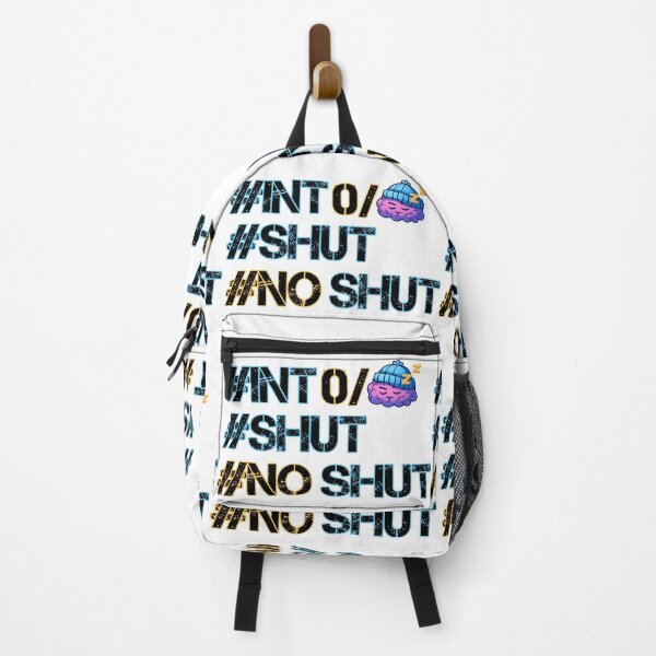 Item preview, Neon Grunge Text "#INT O/ #SHUT #NO SHUT" with Sleepy Brain - Bold Meme Graphic Print designed and sold by DesignArtist.ia.