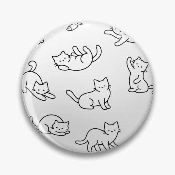 Item preview, Minimalist Cute Cat Pattern Line Art designed and sold by Owcomm.