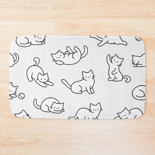 Item preview, Minimalist Cute Cat Pattern Line Art designed and sold by Owcomm.