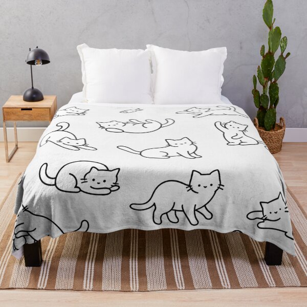 Item preview, Minimalist Cute Cat Pattern Line Art designed and sold by Owcomm.