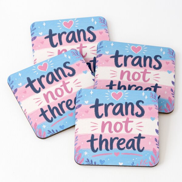 Item preview, Trans Not Threat Cute Transgender Pride Flag Colors Aesthetic designed and sold by StudioSnehaSomani4.