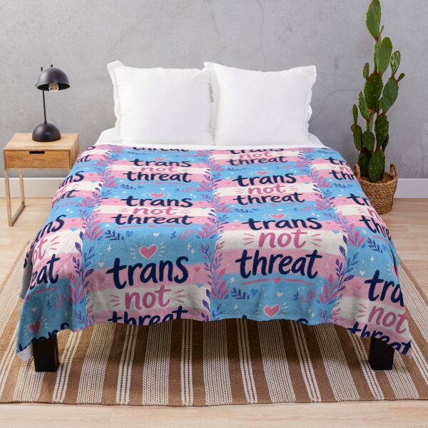 Item preview, Trans Not Threat Cute Transgender Pride Flag Colors Aesthetic designed and sold by StudioSnehaSomani4.