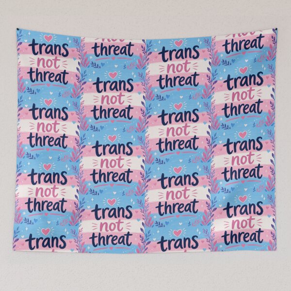 Item preview, Trans Not Threat Cute Transgender Pride Flag Colors Aesthetic designed and sold by StudioSnehaSomani4.